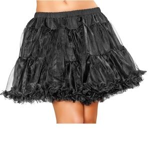 Ruffled Petticoat Mesh Tulle Double Layered Black